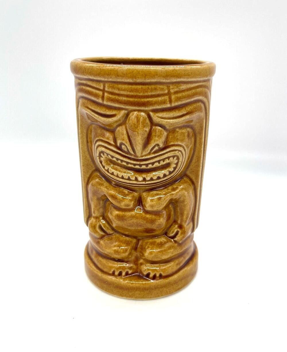 Vintage Tiki Bar Cup Orchids of Hawaii Brown R91 Made in Japan 5"